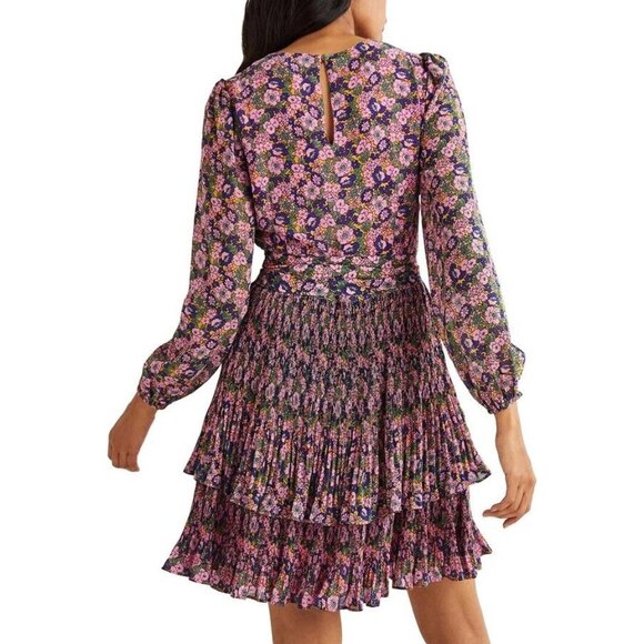 Boden Dresses & Skirts - Boden Women's 6L Tall Floral Long-Sleeve Tiered Plisse Skirt Mini Dress